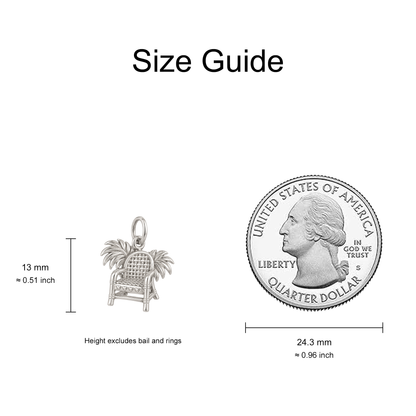 Wicker Chair and Palm Leaves Charm — Size Guide — 13 mm body excluding bail and rings — 50-works-silver-20260916-22