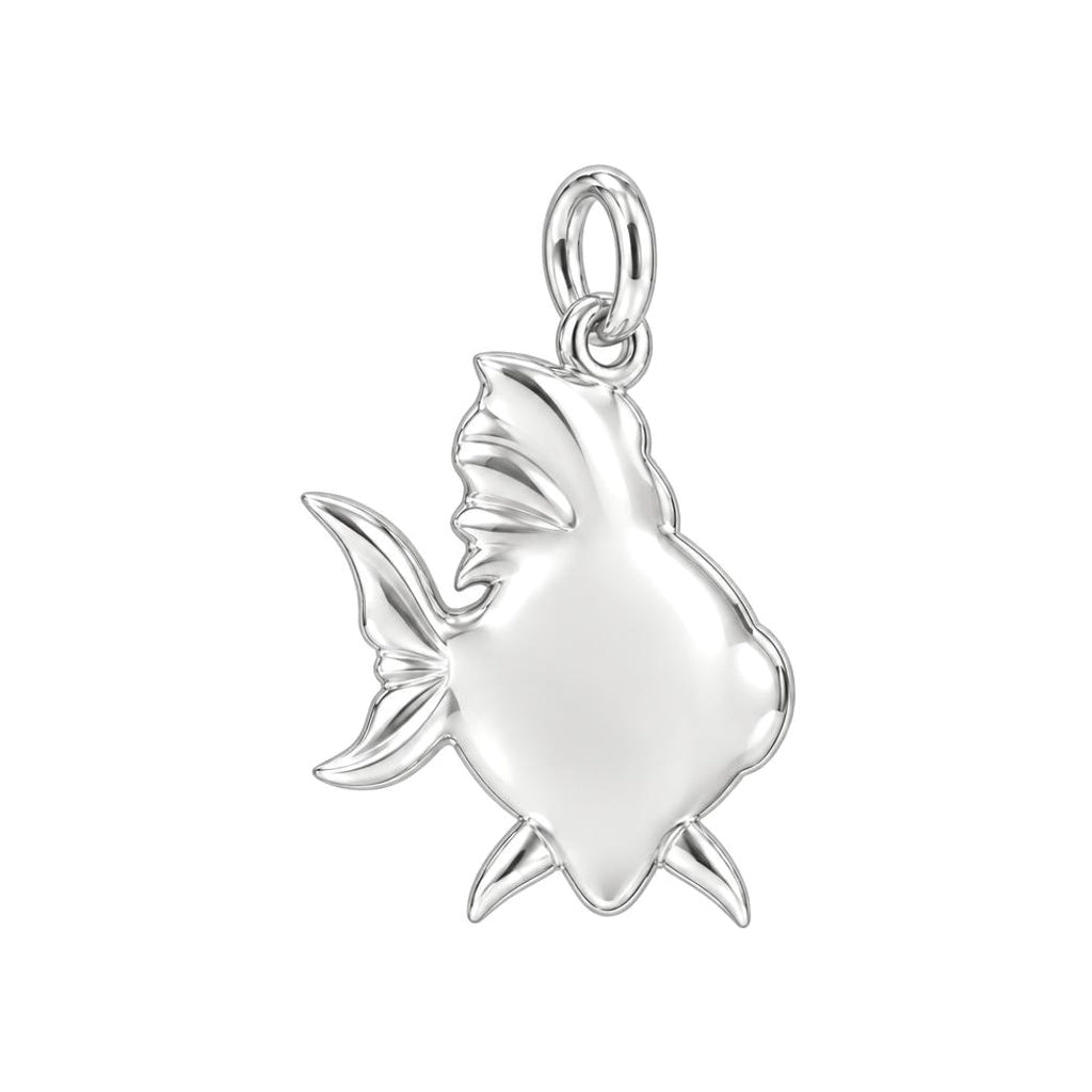 Wide Eyed Goldfish Charm Bracelet – Personalized Pet Gift – back of the charm, engraving area