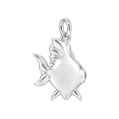 Wide Eyed Goldfish Charm Bracelet – Personalized Pet Gift – back of the charm, engraving area