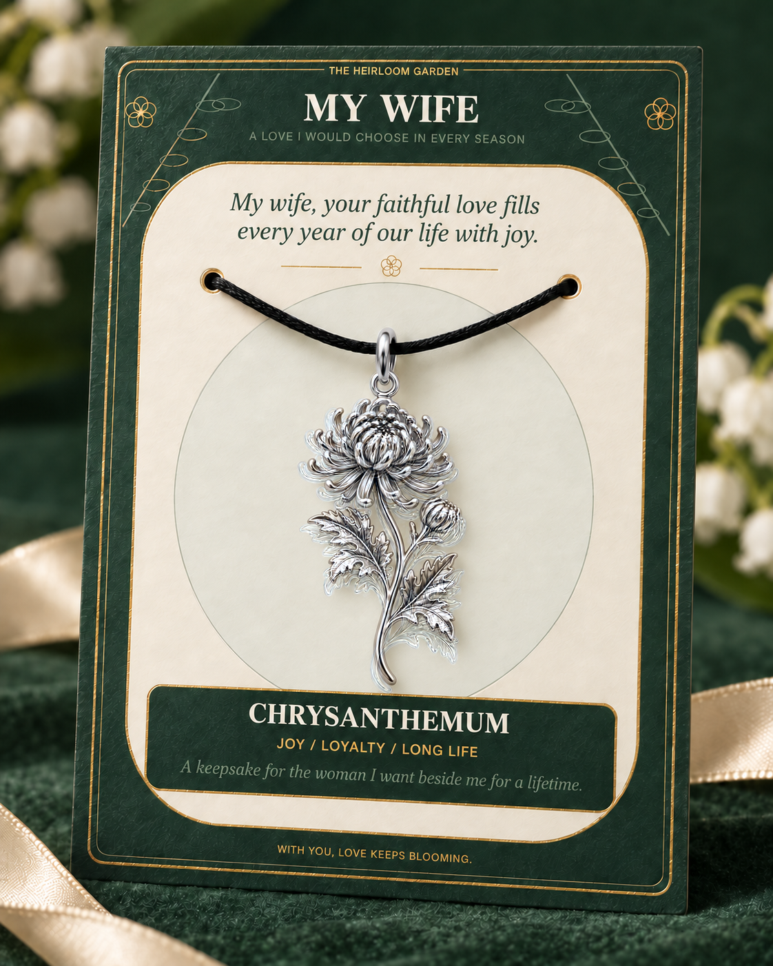 My Wife, I Would Choose You in Every Lifetime and Every Season — Flower Charm Bracelet Set
