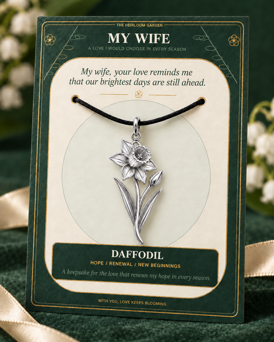 My Wife, I Would Choose You in Every Lifetime and Every Season — Flower Charm Bracelet Set