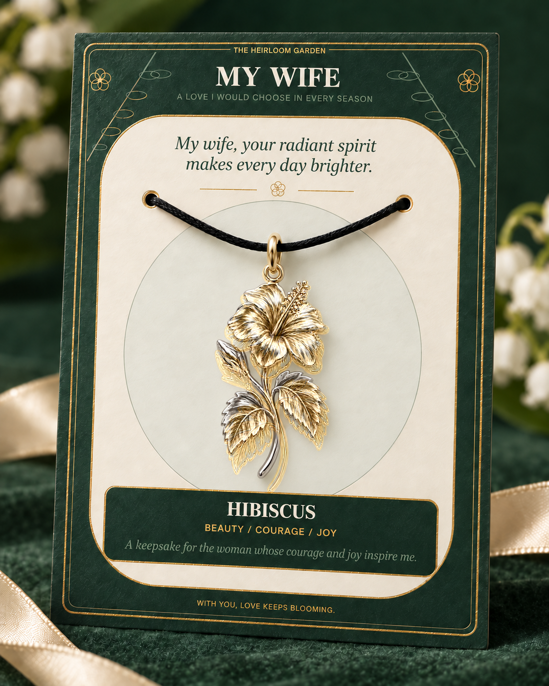 My Wife, I Would Choose You in Every Lifetime and Every Season — Flower Charm Bracelet Set