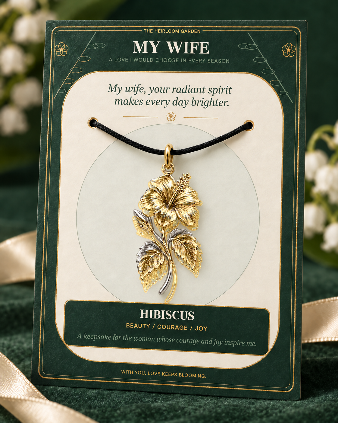 My Wife, I Would Choose You in Every Lifetime and Every Season — Flower Charm Bracelet Set