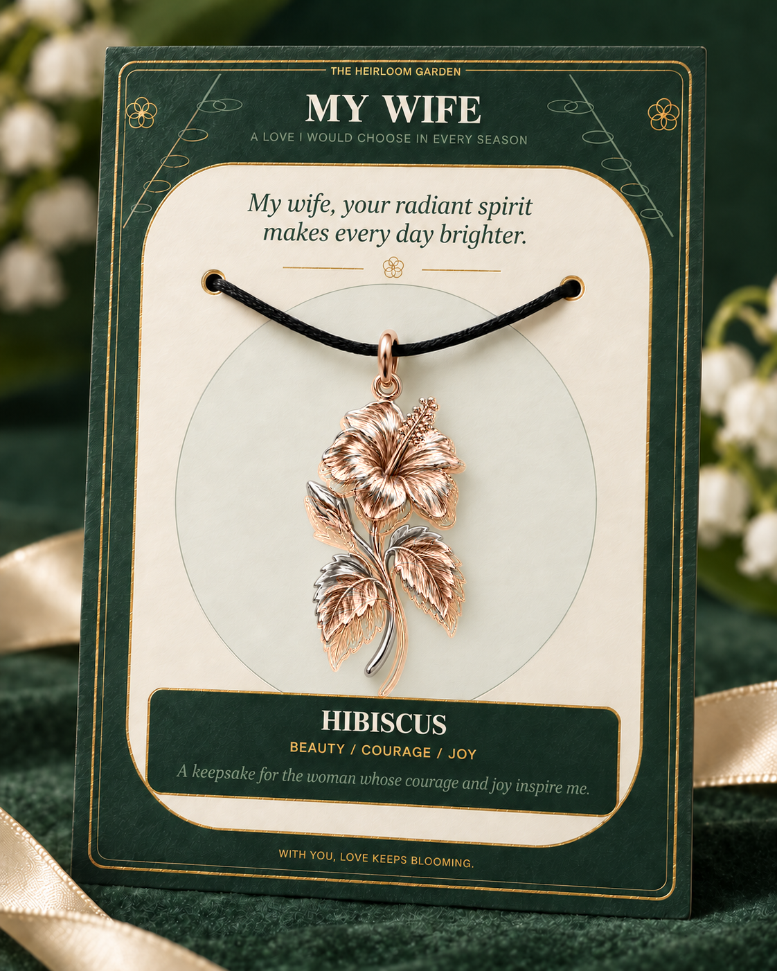 My Wife, I Would Choose You in Every Lifetime and Every Season — Flower Charm Bracelet Set