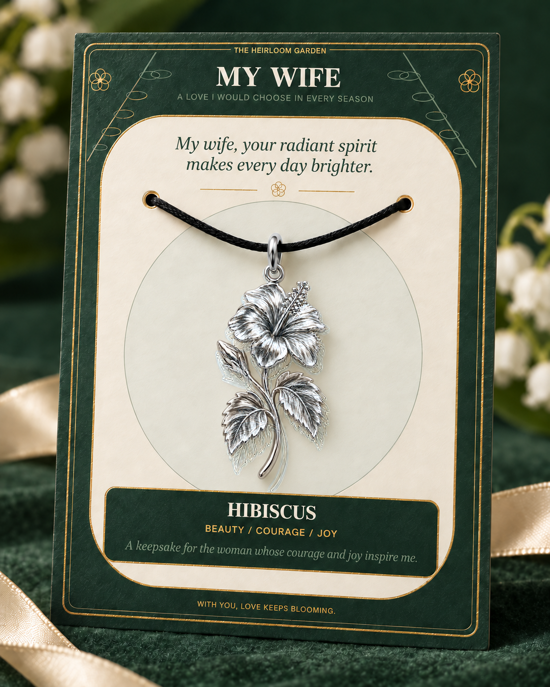 My Wife, I Would Choose You in Every Lifetime and Every Season — Flower Charm Bracelet Set