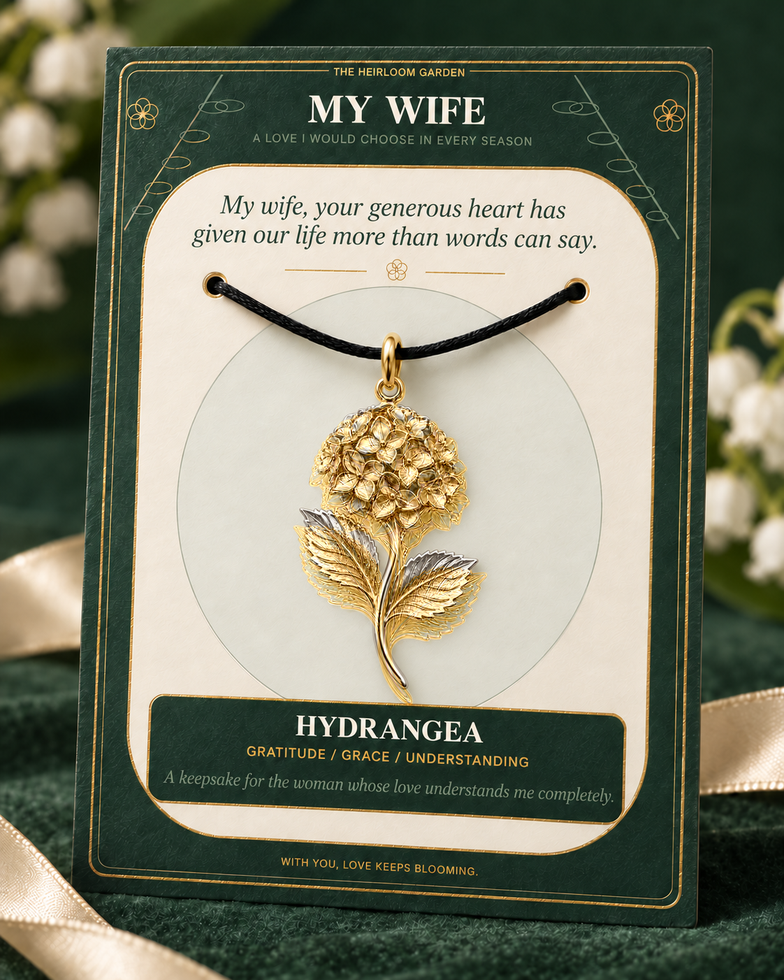 My Wife, I Would Choose You in Every Lifetime and Every Season — Flower Charm Bracelet Set