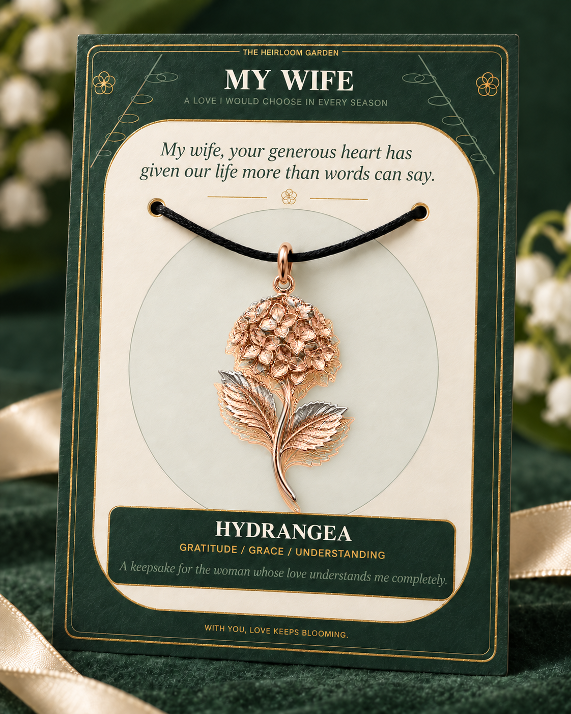 My Wife, I Would Choose You in Every Lifetime and Every Season — Flower Charm Bracelet Set