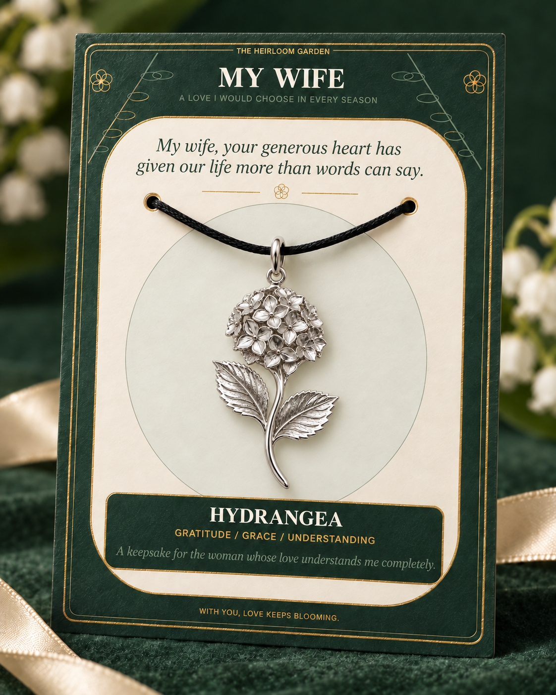 My Wife, I Would Choose You in Every Lifetime and Every Season — Flower Charm Bracelet Set
