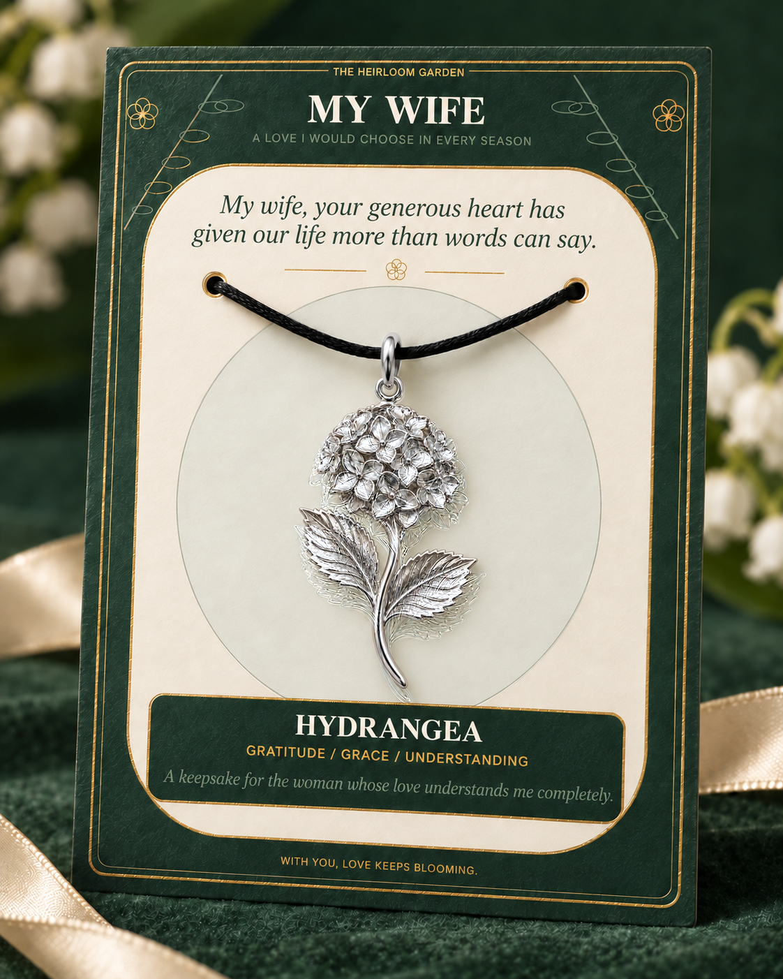 My Wife, I Would Choose You in Every Lifetime and Every Season — Flower Charm Bracelet Set