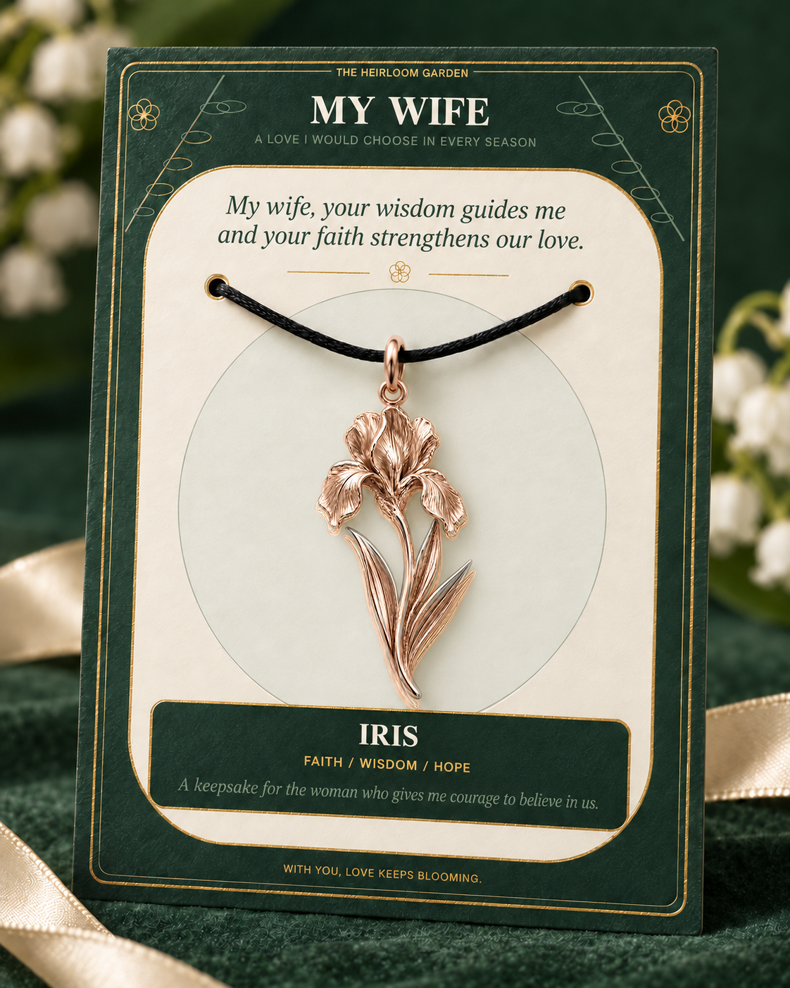 My Wife, I Would Choose You in Every Lifetime and Every Season — Flower Charm Bracelet Set