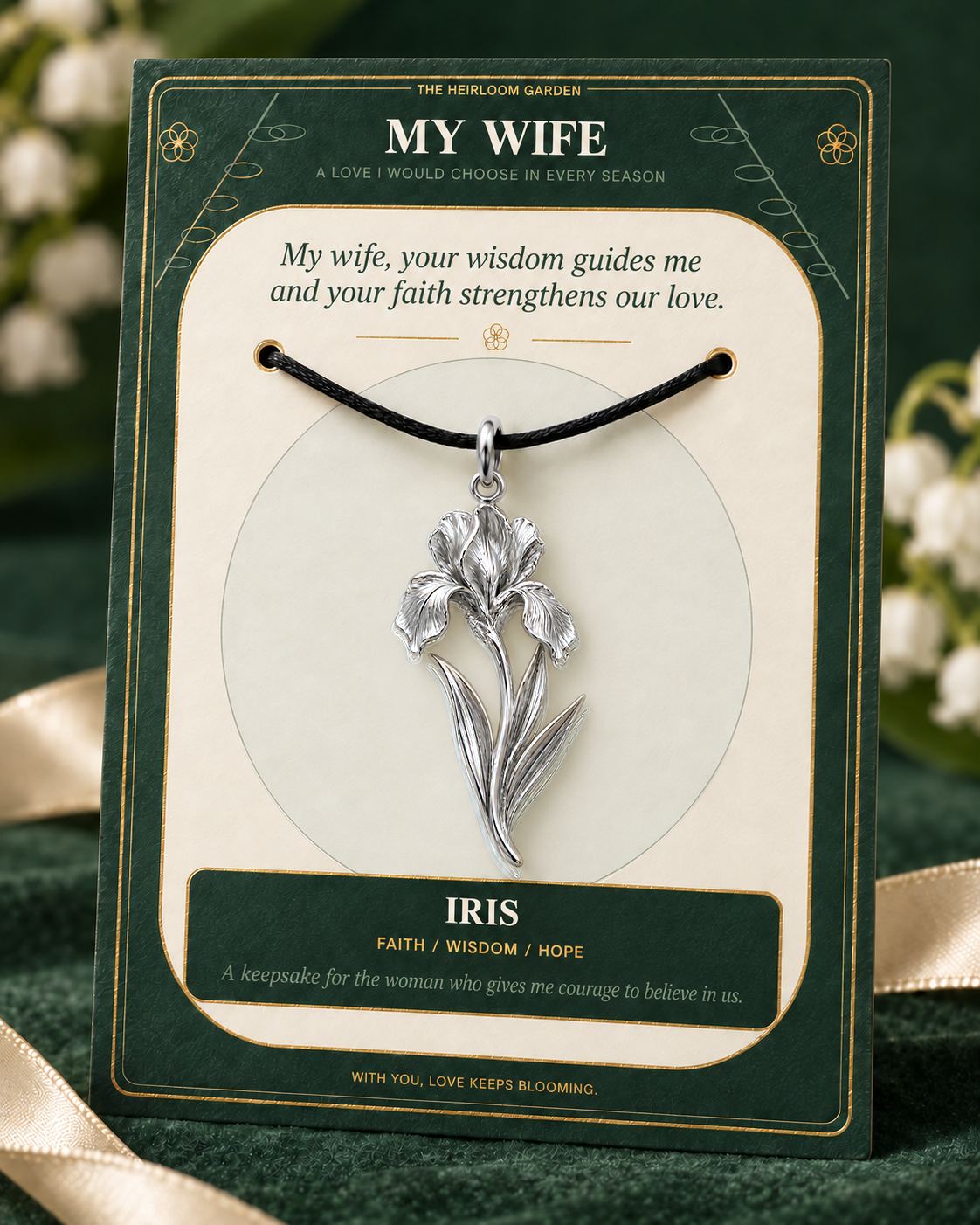 My Wife, I Would Choose You in Every Lifetime and Every Season — Flower Charm Bracelet Set