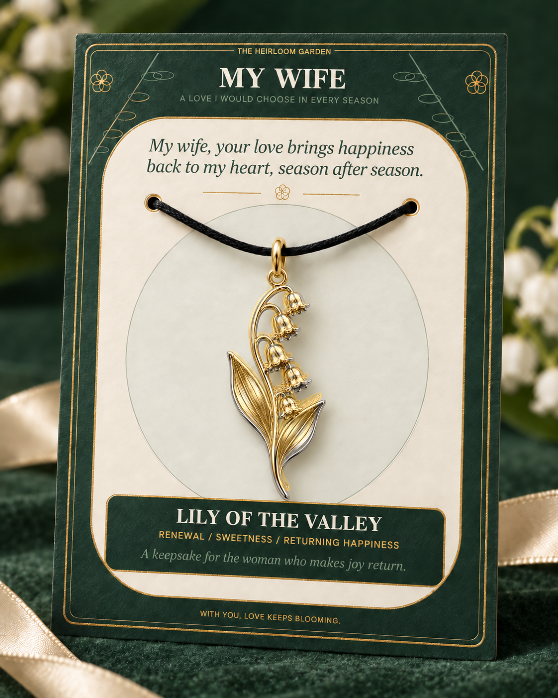 My Wife, I Would Choose You in Every Lifetime and Every Season — Flower Charm Bracelet Set