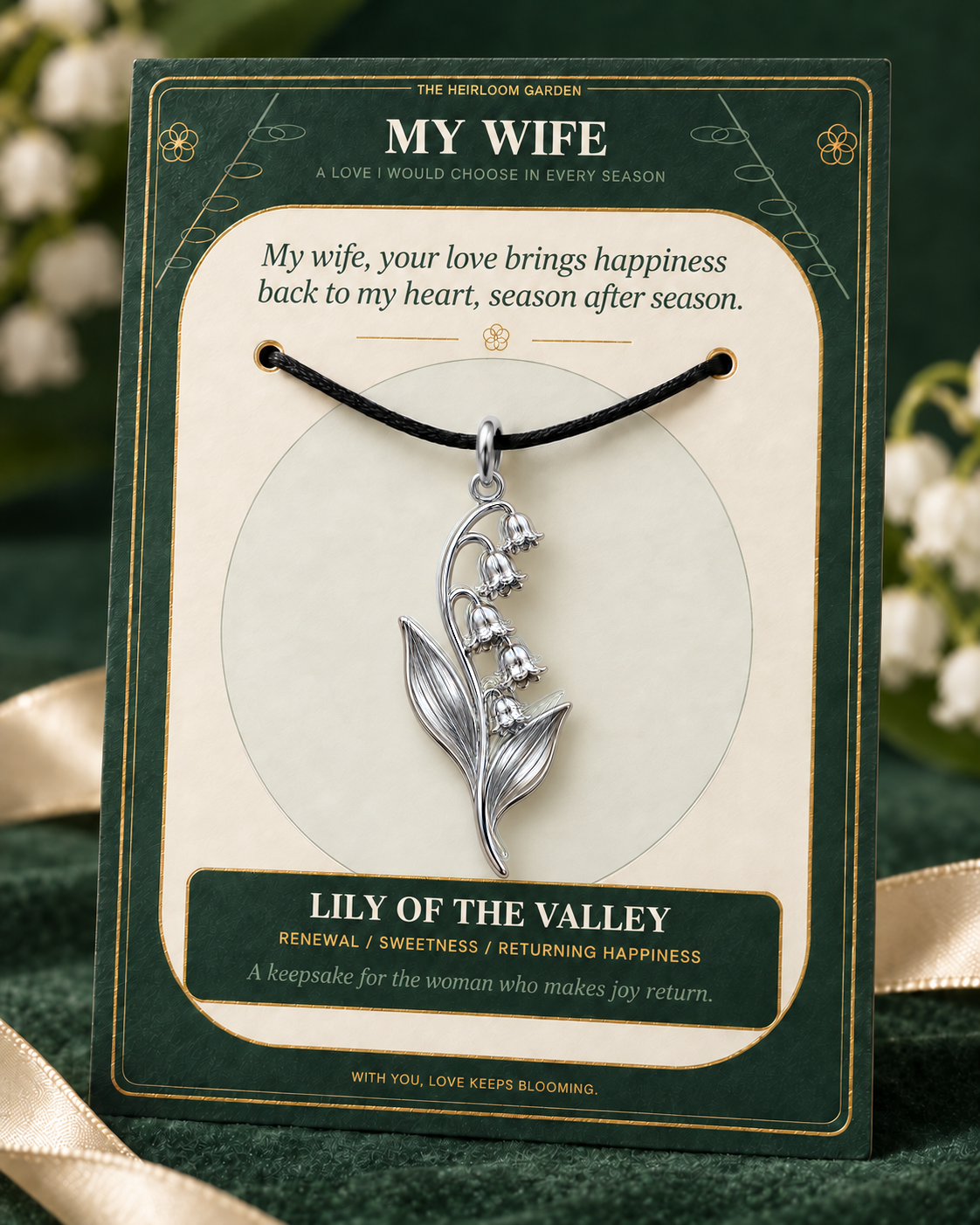 My Wife, I Would Choose You in Every Lifetime and Every Season — Flower Charm Bracelet Set