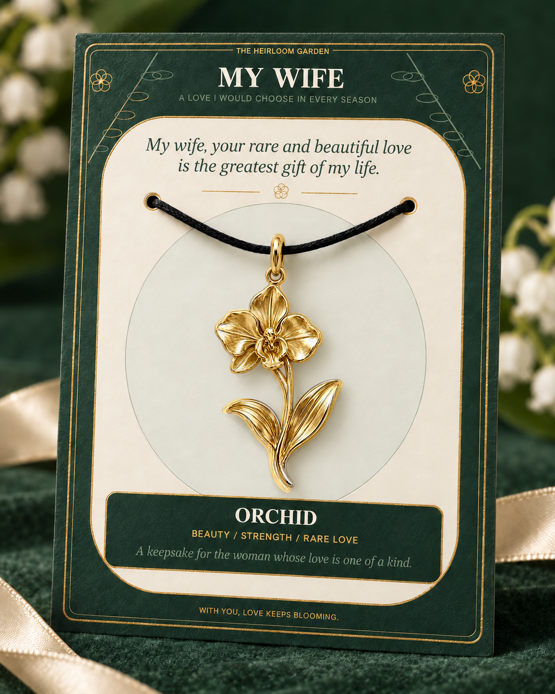 My Wife, I Would Choose You in Every Lifetime and Every Season — Flower Charm Bracelet Set