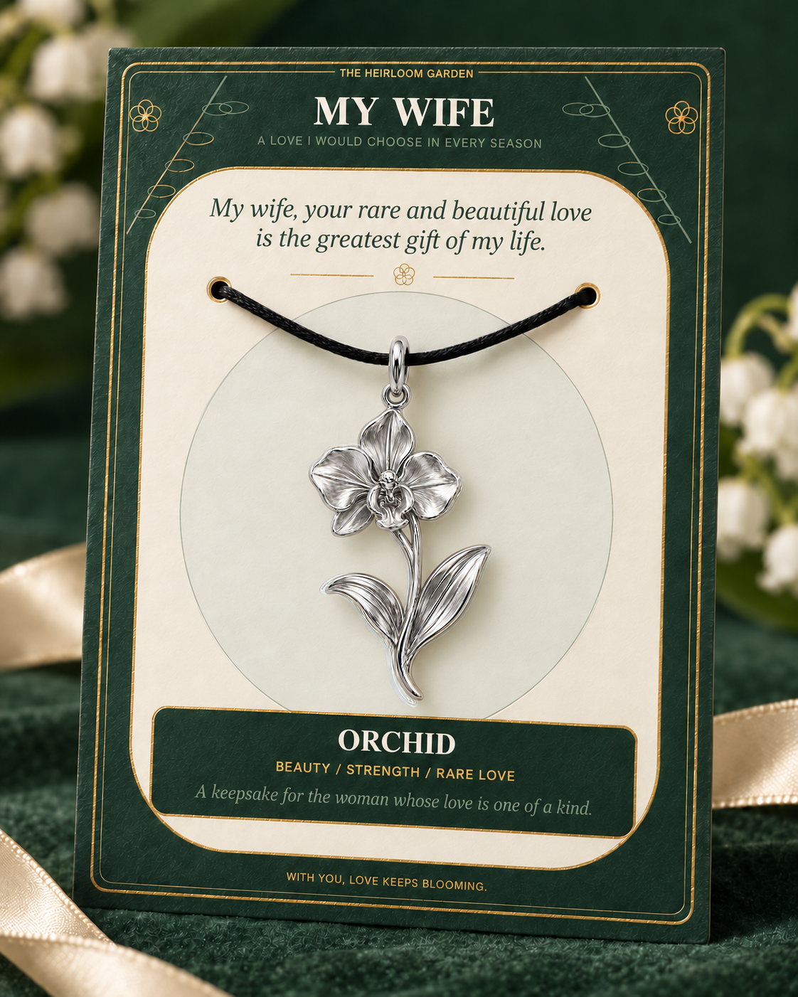 My Wife, I Would Choose You in Every Lifetime and Every Season — Flower Charm Bracelet Set