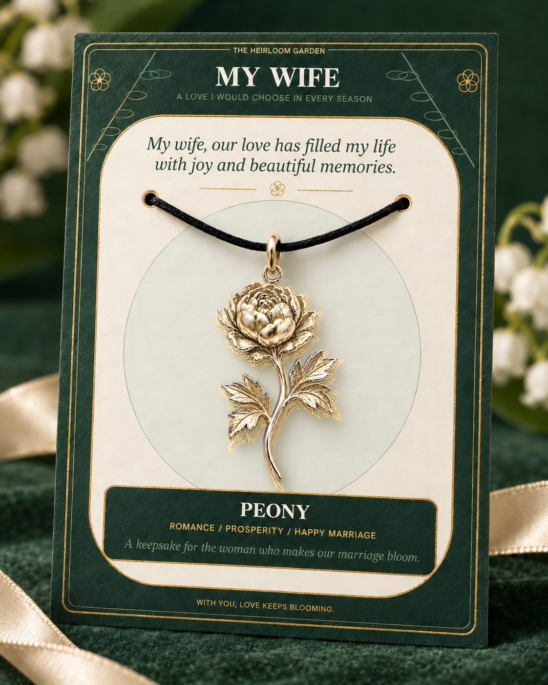 My Wife, I Would Choose You in Every Lifetime and Every Season — Flower Charm Bracelet Set