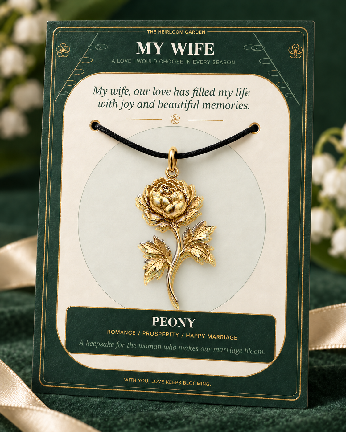 My Wife, I Would Choose You in Every Lifetime and Every Season — Flower Charm Bracelet Set