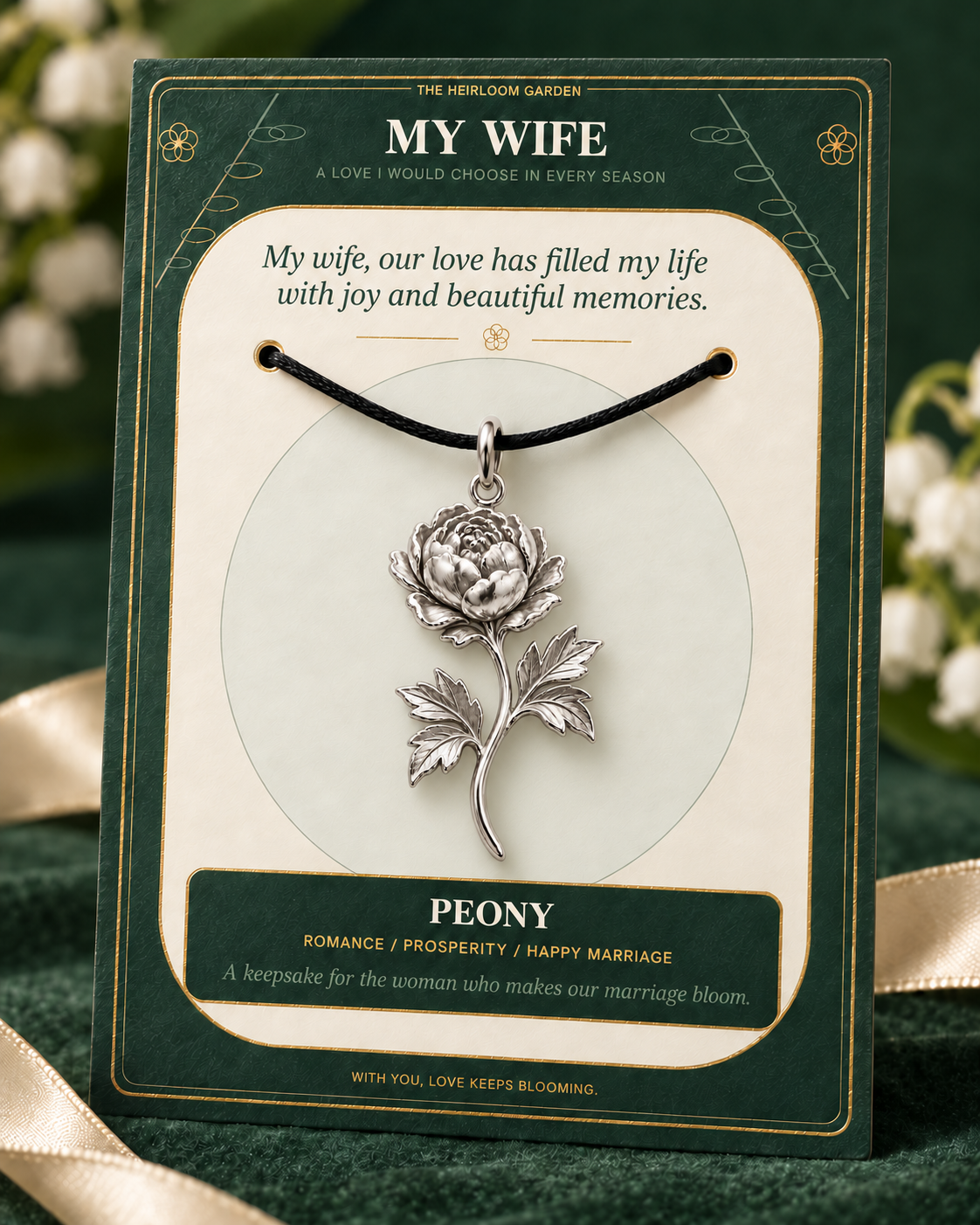 My Wife, I Would Choose You in Every Lifetime and Every Season — Flower Charm Bracelet Set