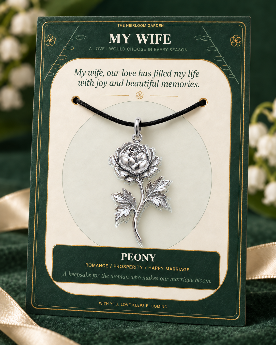 My Wife, I Would Choose You in Every Lifetime and Every Season — Flower Charm Bracelet Set