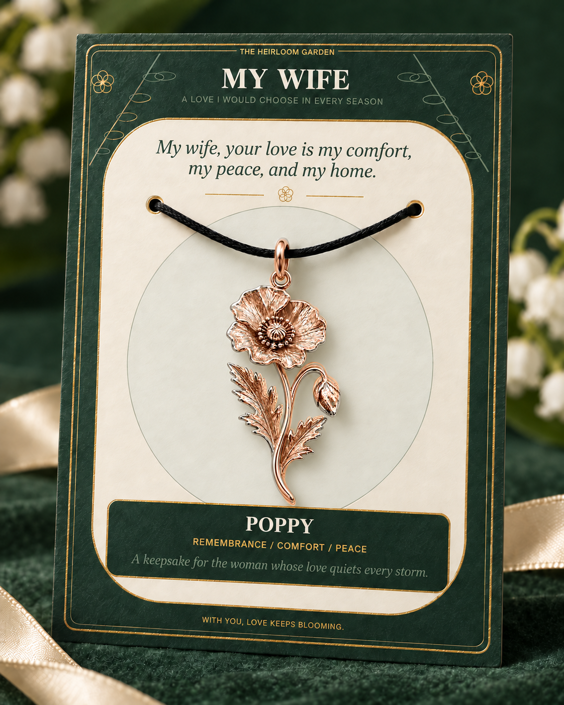 My Wife, I Would Choose You in Every Lifetime and Every Season — Flower Charm Bracelet Set