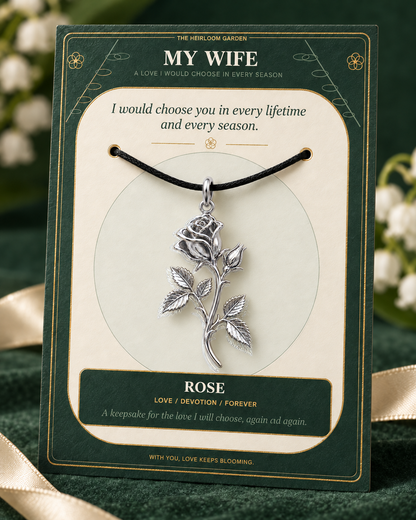 My Wife, I Would Choose You in Every Lifetime and Every Season — Flower Charm Bracelet Set