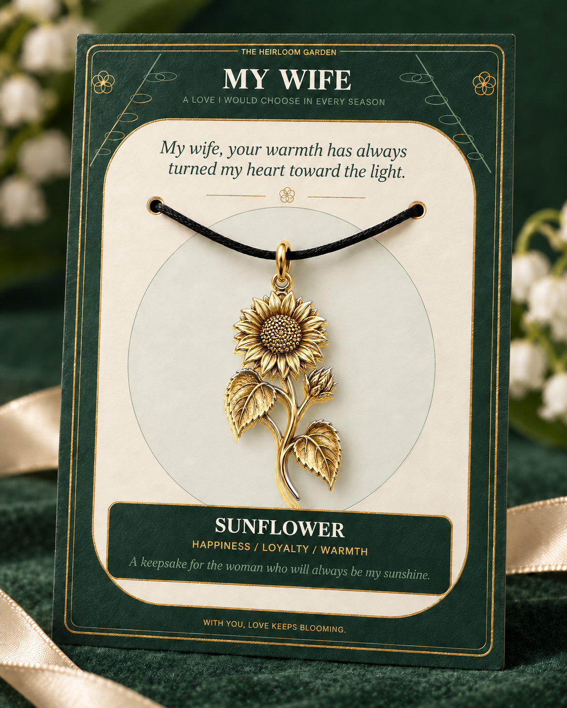 My Wife, I Would Choose You in Every Lifetime and Every Season — Flower Charm Bracelet Set