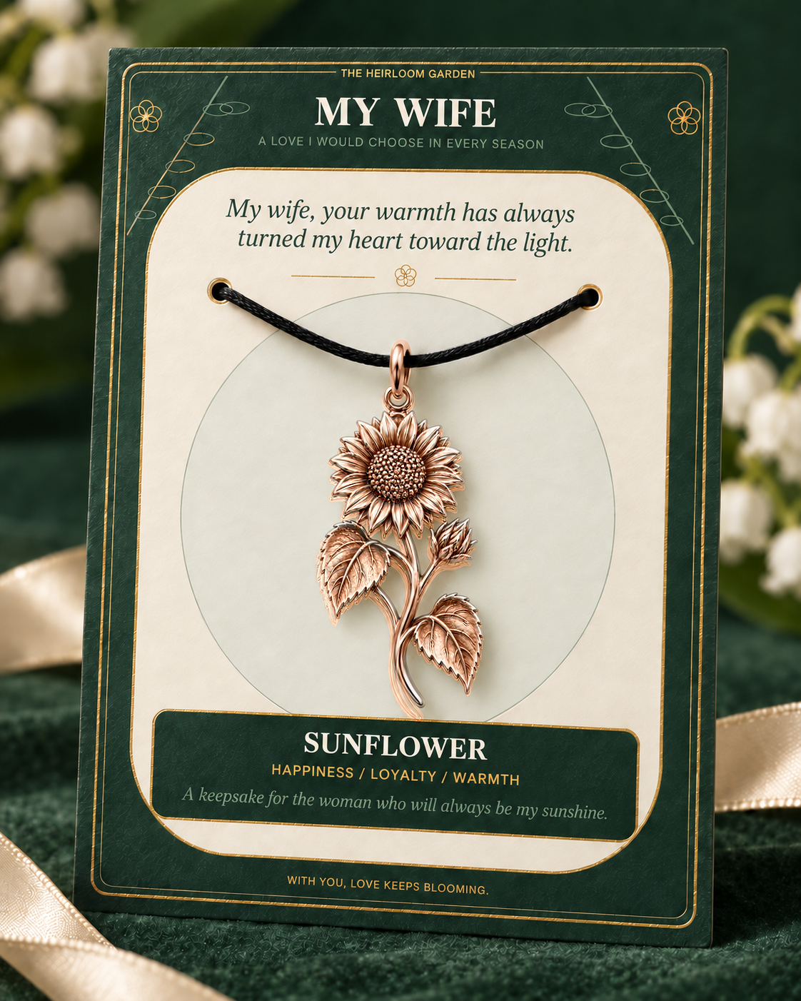 My Wife, I Would Choose You in Every Lifetime and Every Season — Flower Charm Bracelet Set