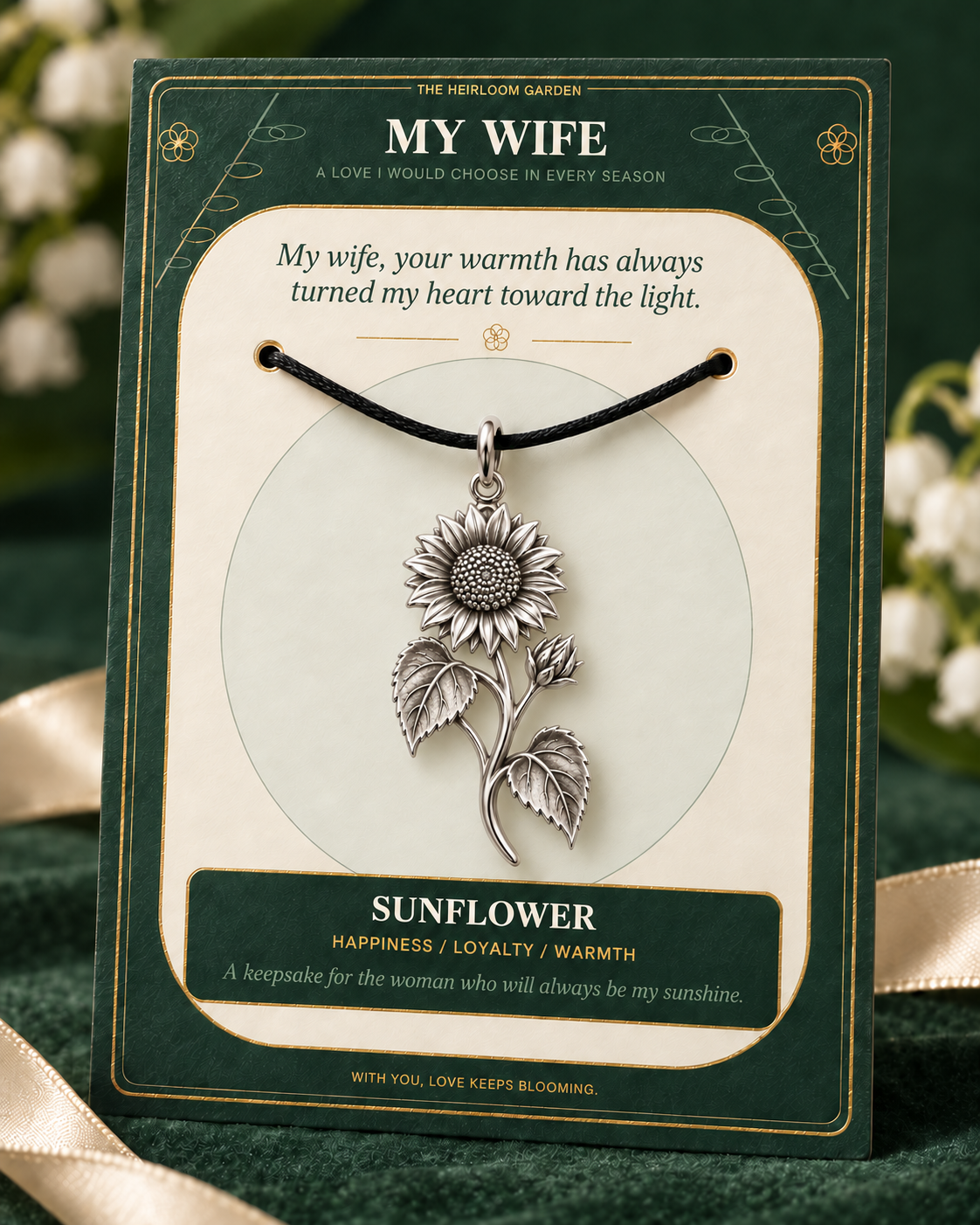My Wife, I Would Choose You in Every Lifetime and Every Season — Flower Charm Bracelet Set