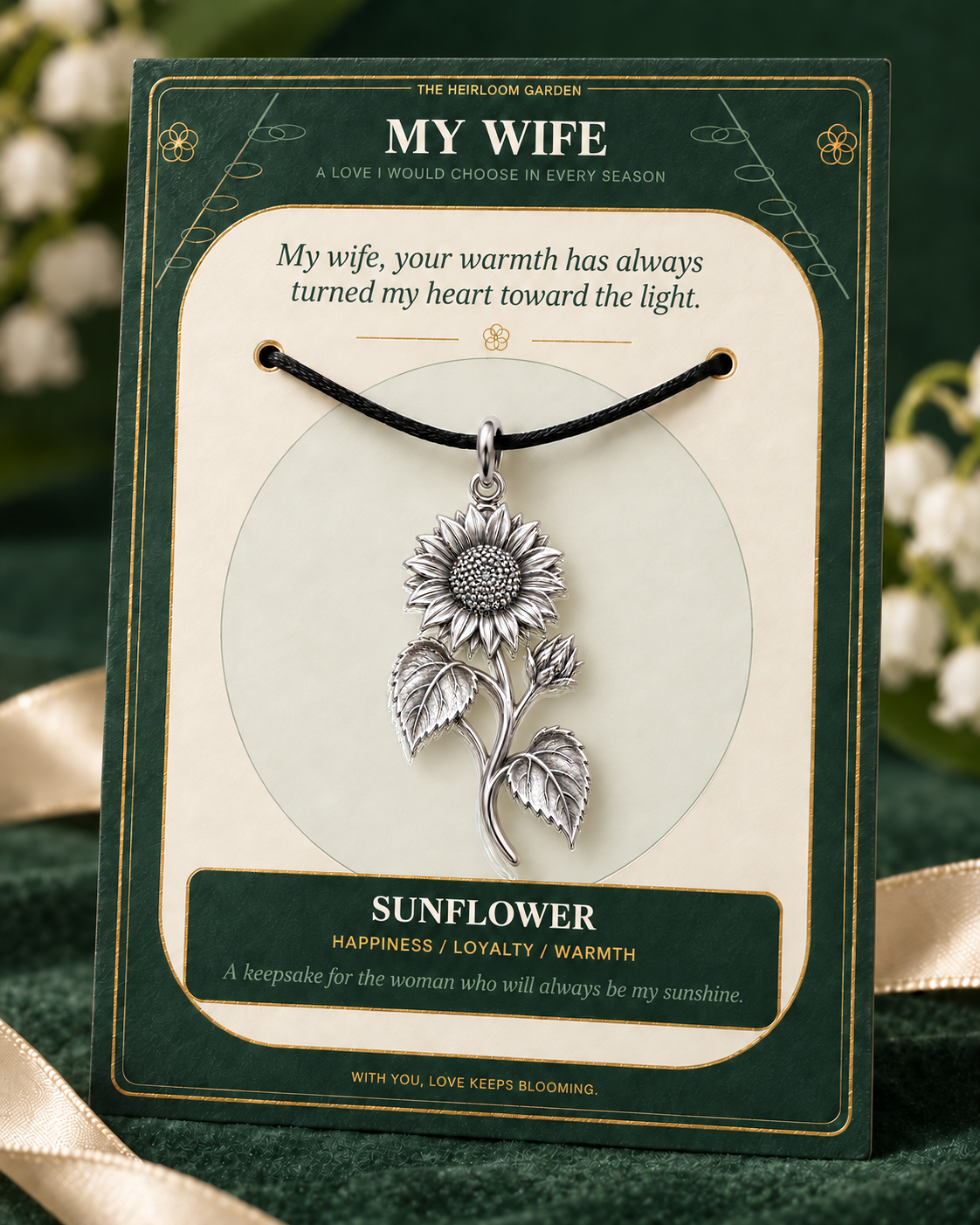 My Wife, I Would Choose You in Every Lifetime and Every Season — Flower Charm Bracelet Set