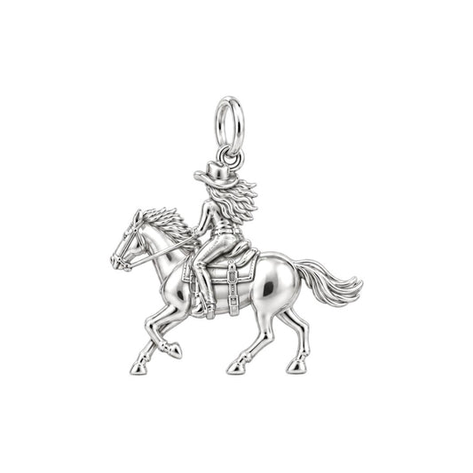 Wild and Free Cowgirl Charm Bracelet – Personalized Horse Lover Gift – back of the charm, engraving area