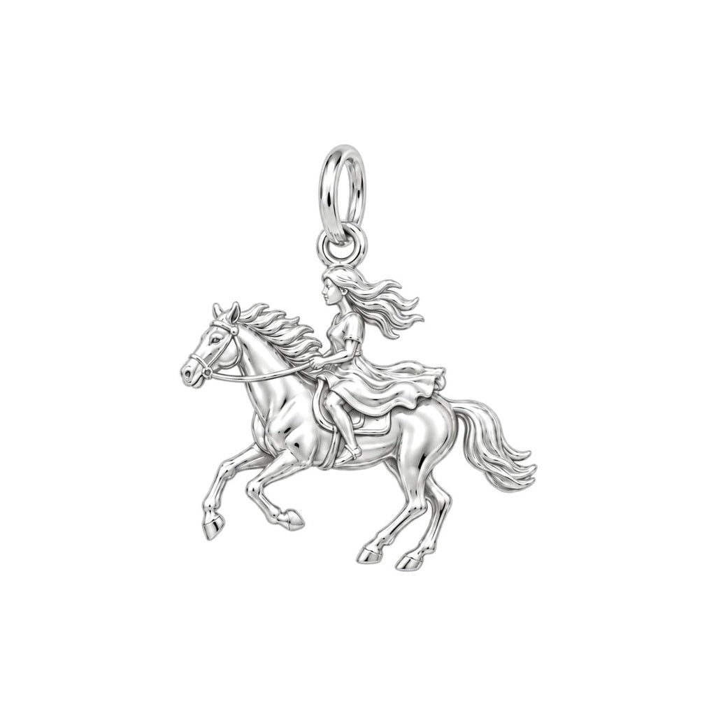Wild and Free Rider Charm and Polyester Cord Bracelet Set