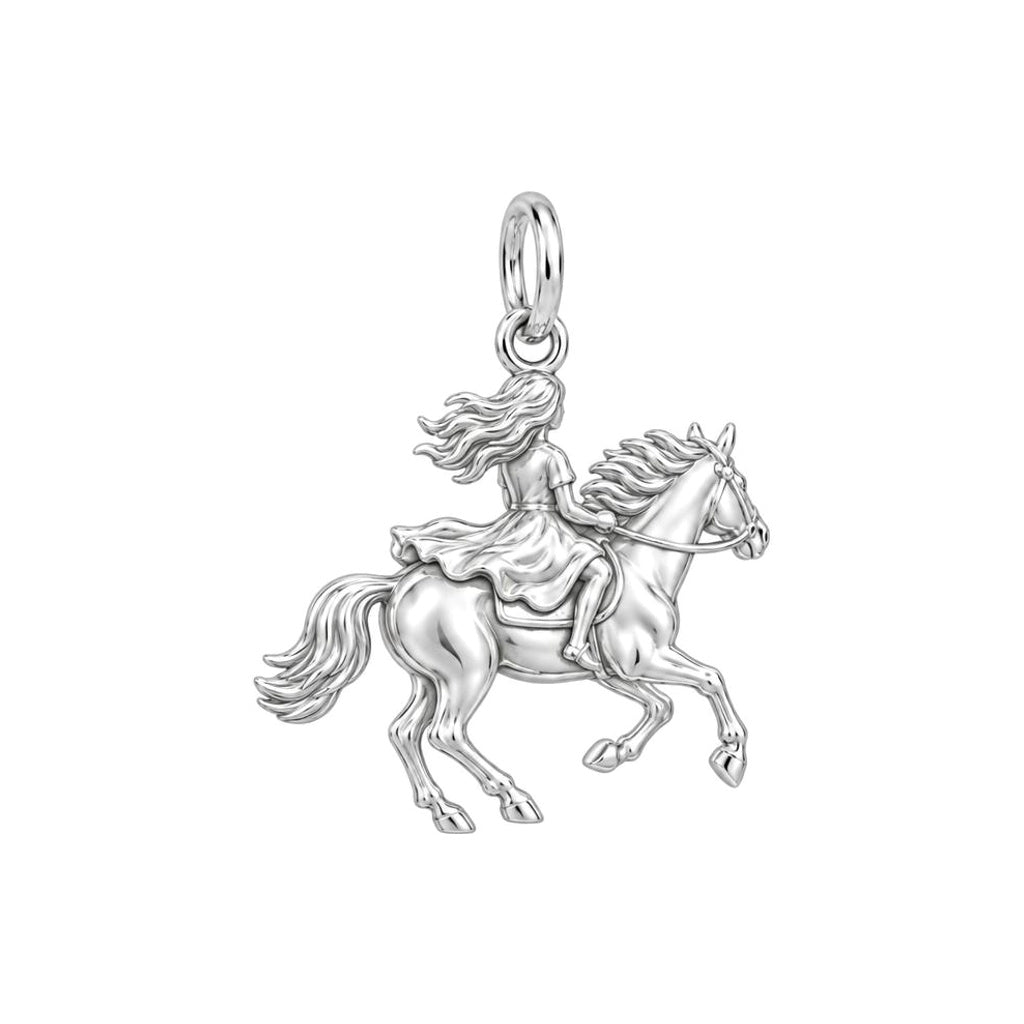 Wild and Free Rider Charm and Polyester Cord Bracelet Set