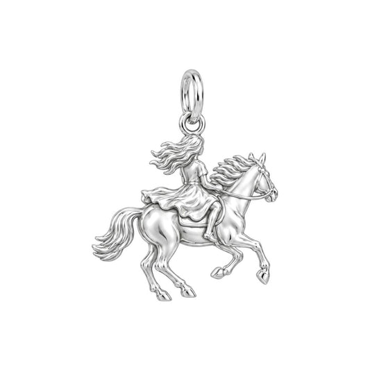 Wild and Free Rider Charm Bracelet – Personalized Horse Lover Gift – back of the charm, engraving area