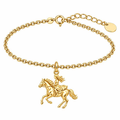 Wild and Free Rider Charm Bracelet Set – 18K gold, front view