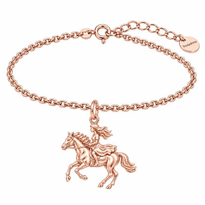 Wild and Free Rider Charm Bracelet Set – rose gold, front view