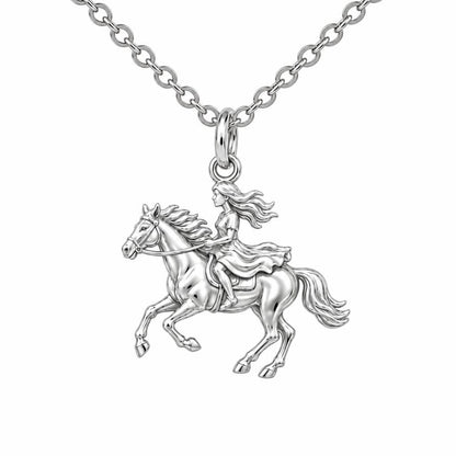 Wild and Free Rider Charm Necklace Set – silver, front view