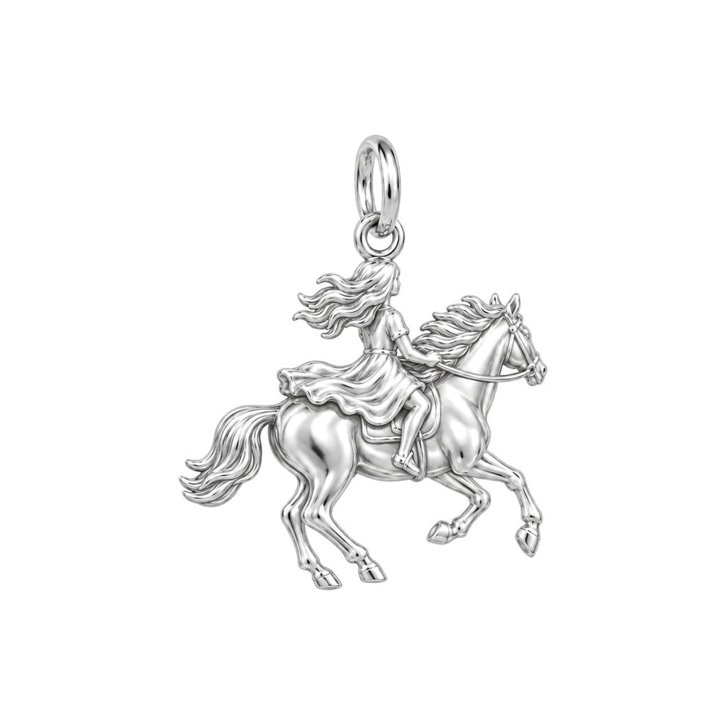 Wild and Free Rider Charm Necklace Set – back of the charm, engraving area