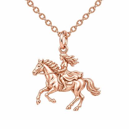Wild and Free Rider Charm Necklace Set – rose gold, front view