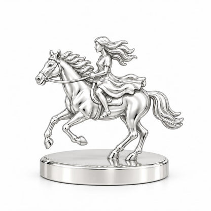 Wild and Free Rider Keepsake Plaque – silver, front view
