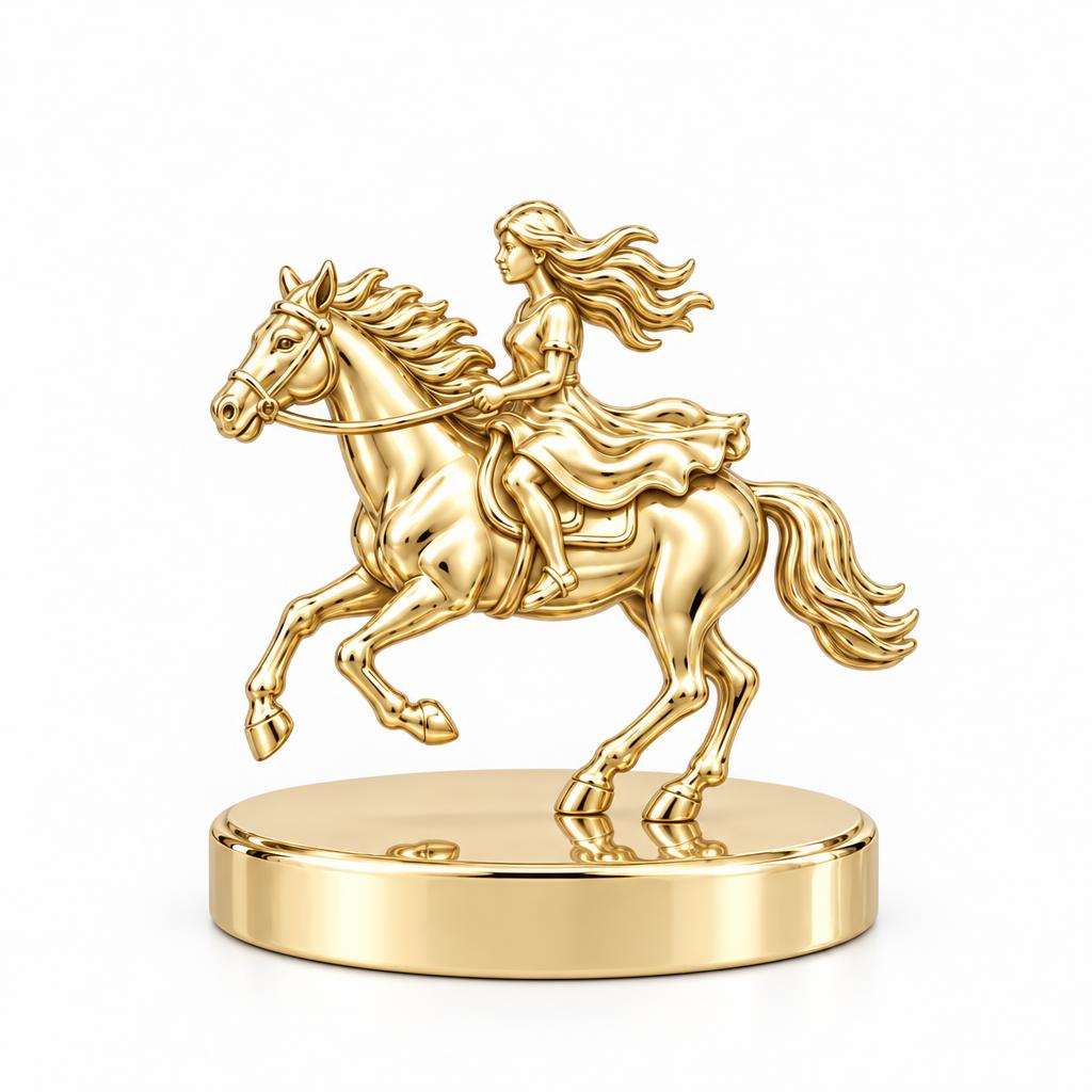 Wild and Free Rider Keepsake Plaque – 18K gold, front view