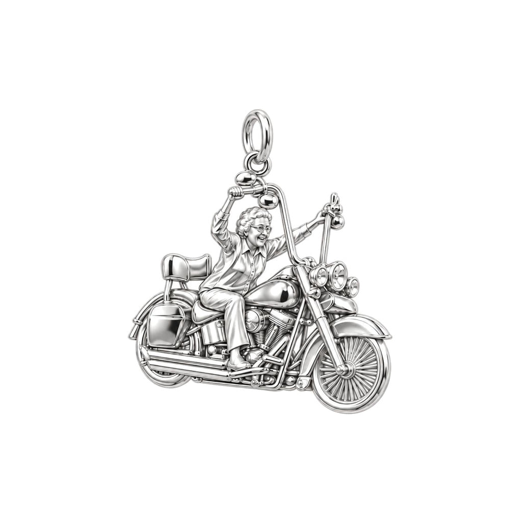 Wild at Heart Rider Charm Bracelet – Personalized Mom Gift – silver charm, front view