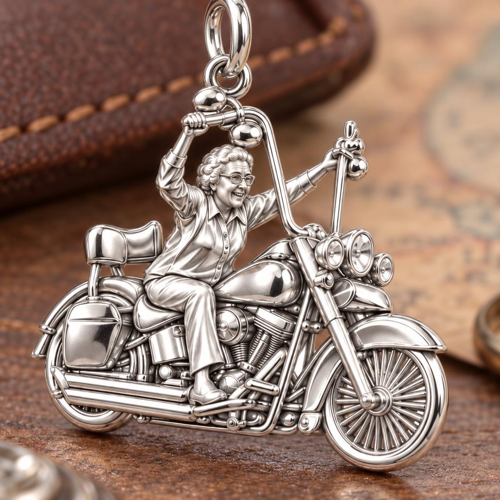 Wild at Heart Rider Charm Bracelet – Personalized Mom Gift – macro detail of the charm