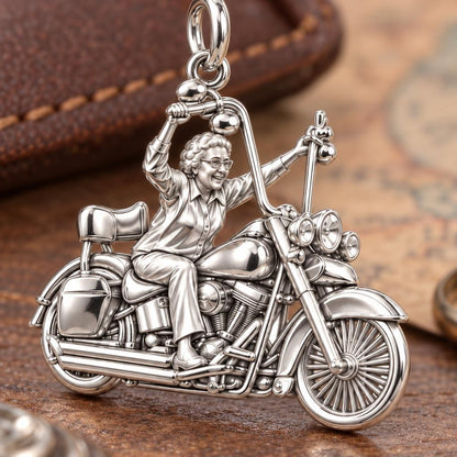 Wild at Heart Rider Charm Bracelet – Personalized Mom Gift – macro detail of the charm