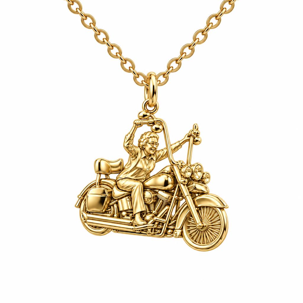 Wild at Heart Rider Charm Necklace Set – 18K gold, front view