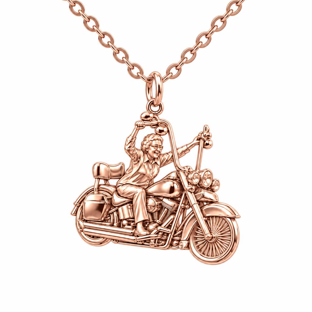 Wild at Heart Rider Charm Necklace Set – rose gold, front view