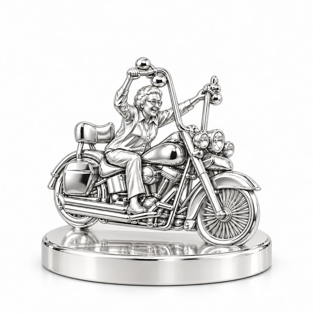 Wild at Heart Rider Keepsake Plaque – silver, front view