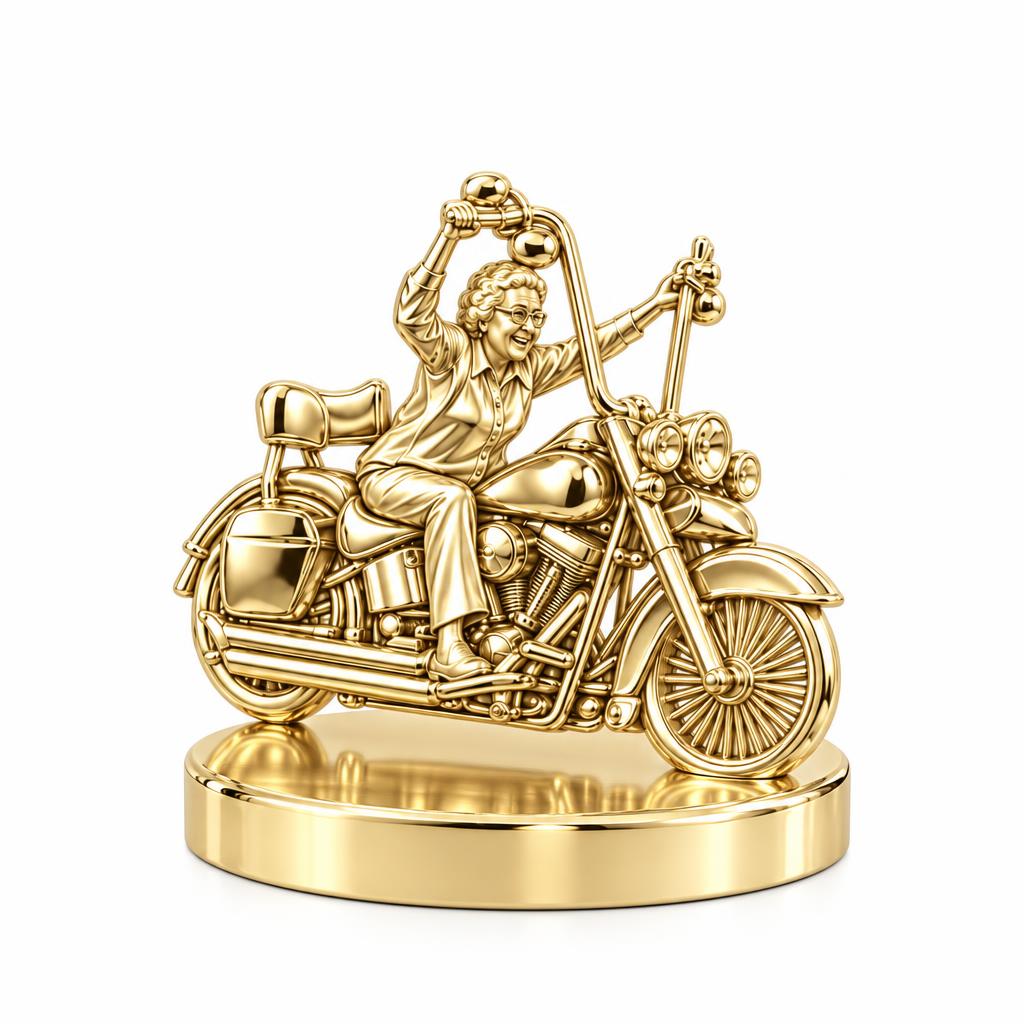 Wild at Heart Rider Keepsake Plaque – 18K gold, front view