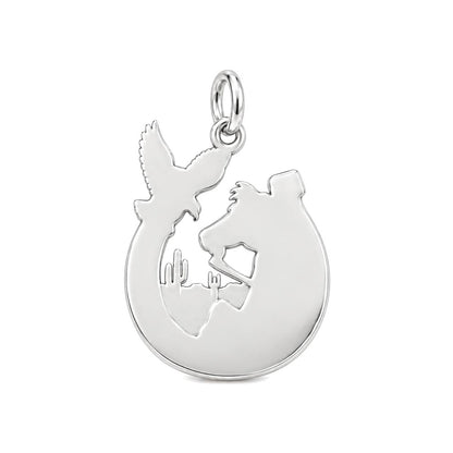 Wild Spirit Desert Horseshoe Charm Bracelet – Personalized Horse – back of the charm, engraving area