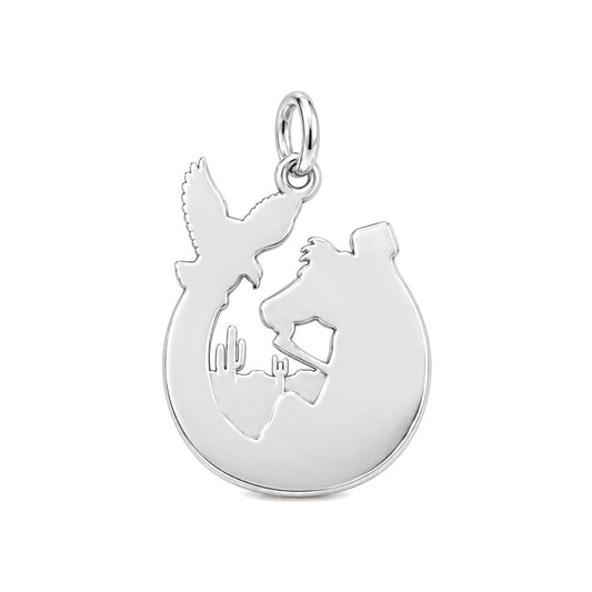 Wild Spirit Desert Horseshoe Charm Bracelet – Personalized Horse – back of the charm, engraving area