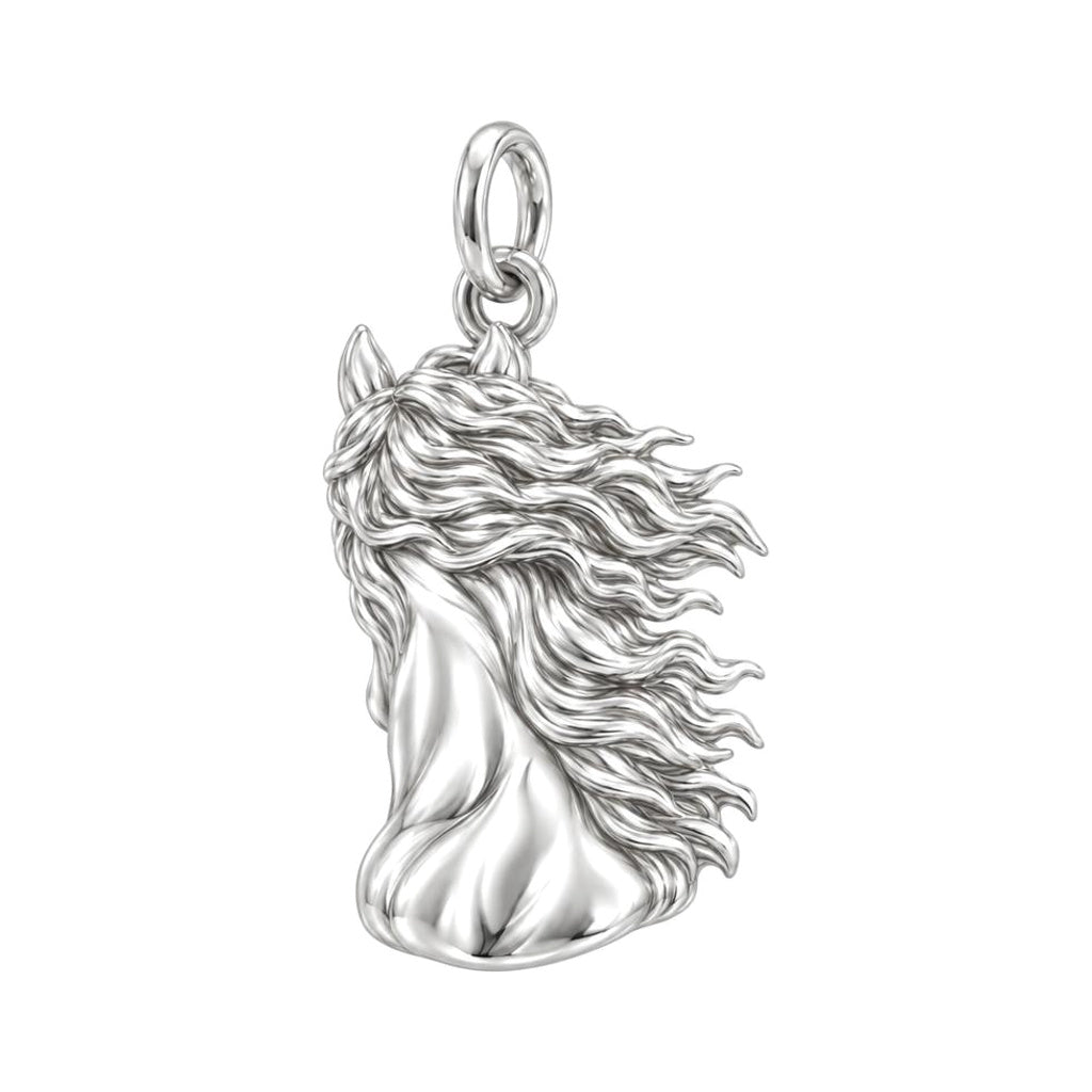 Wild Spirit Horse Charm Bracelet – Personalized Horse Mom Gift – back of the charm, engraving area
